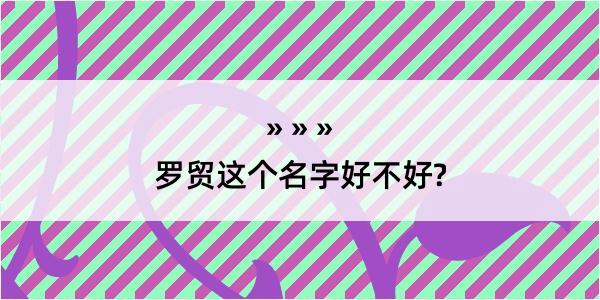 罗贸这个名字好不好?