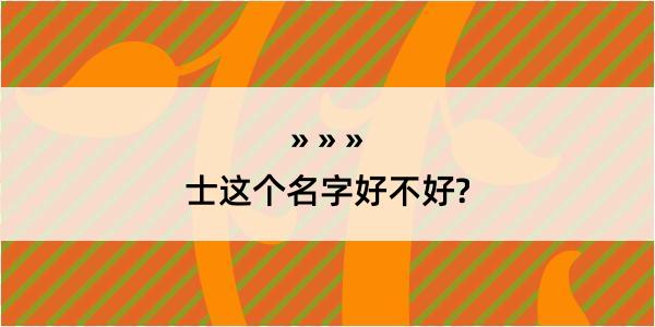 士这个名字好不好?