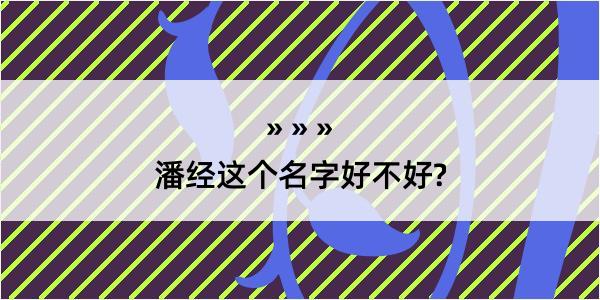 潘经这个名字好不好?