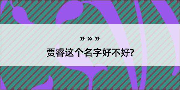 贾睿这个名字好不好?