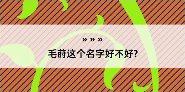 毛莳这个名字好不好?