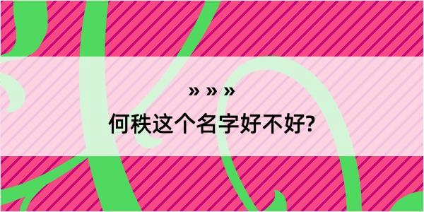 何秩这个名字好不好?