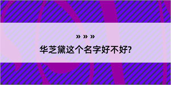 华芝黛这个名字好不好?