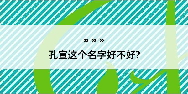 孔宣这个名字好不好?