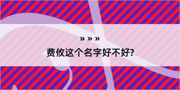 费攸这个名字好不好?