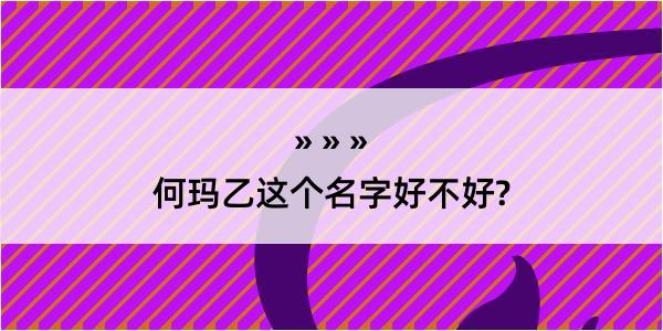 何玛乙这个名字好不好?