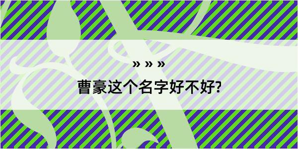 曹豪这个名字好不好?