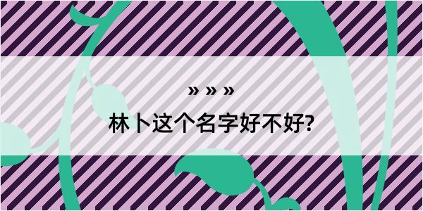 林卜这个名字好不好?