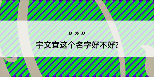 宇文宜这个名字好不好?