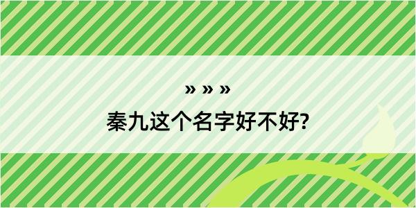 秦九这个名字好不好?