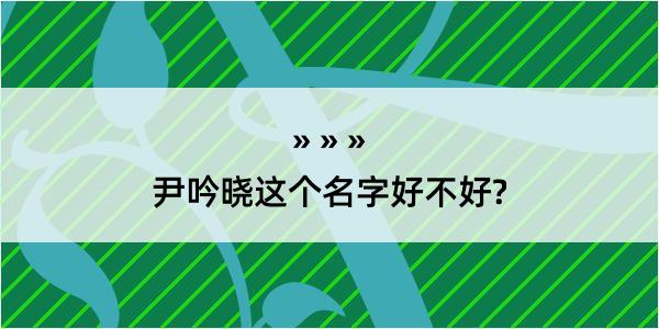 尹吟晓这个名字好不好?