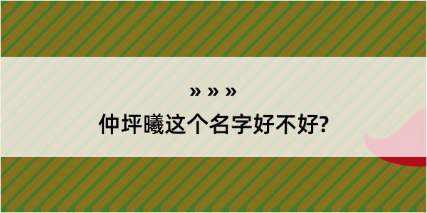 仲坪曦这个名字好不好?