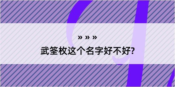 武筌枚这个名字好不好?