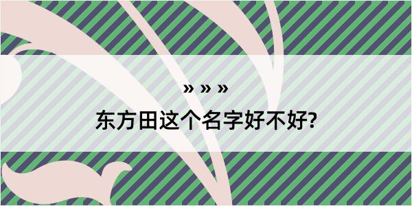 东方田这个名字好不好?