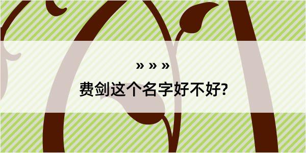 费剑这个名字好不好?