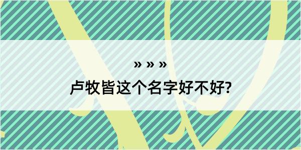 卢牧皆这个名字好不好?