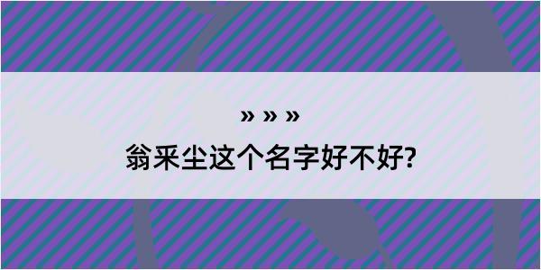 翁釆尘这个名字好不好?