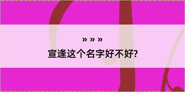 宣逢这个名字好不好?