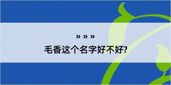 毛香这个名字好不好?