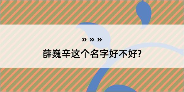 薛巍辛这个名字好不好?