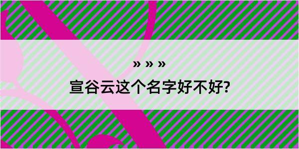 宣谷云这个名字好不好?