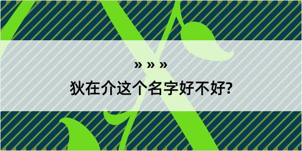 狄在介这个名字好不好?