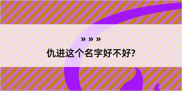 仇进这个名字好不好?