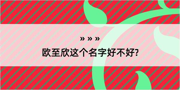 欧至欣这个名字好不好?