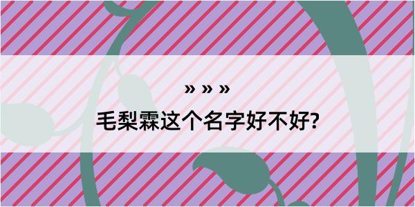 毛梨霖这个名字好不好?