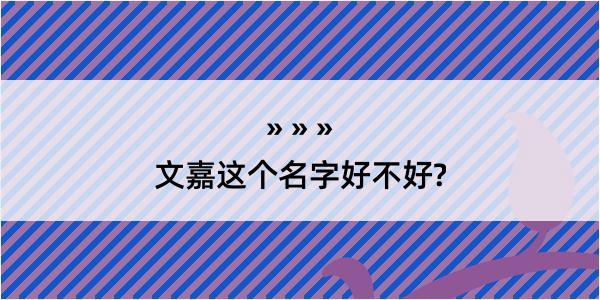 文嘉这个名字好不好?