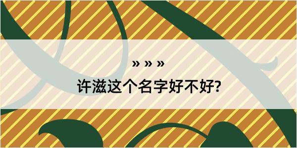 许滋这个名字好不好?